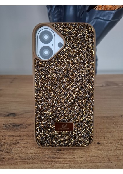 iPhone 16 Uyumlu Işıltılı Taşlı Lüks İçi Kadife Kamera Çıkıntılı Kaliteli Kılıf