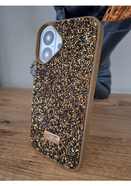 iPhone 16 Uyumlu Işıltılı Taşlı Lüks İçi Kadife Kamera Çıkıntılı Kaliteli Kılıf modelleri