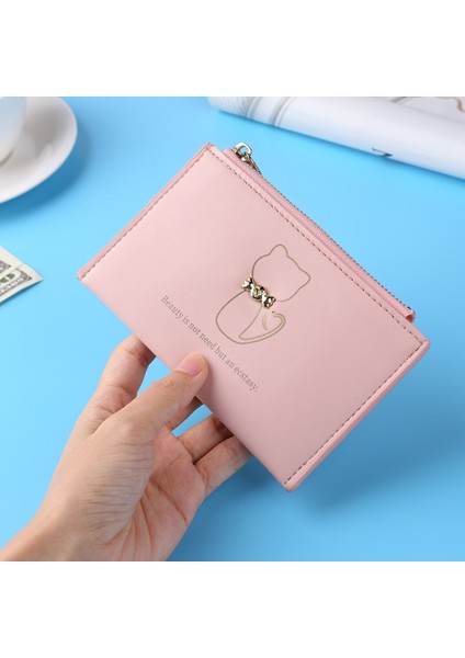 Moda Kadın Pu Fermuar Nakit Kımlık Kartı Kredi Kartı Tutucu Düz Renk Çok Yuvalı Mini Kartvizit Kutusu Mini Bozuk Para Cüzdanı Cüzdan (Yurt Dışından) fırsatları