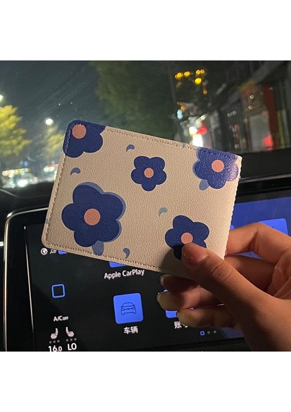 Mavi Sevimli Baskı Kart Sahibinin Cüzdan Kımlık Koruyucu Kart Kılıfı Ehliyet Kapağı Kart Tutucu Koruyucu Kapak Yaratıcı 6 Kart Yuvaları (Yurt Dışından)