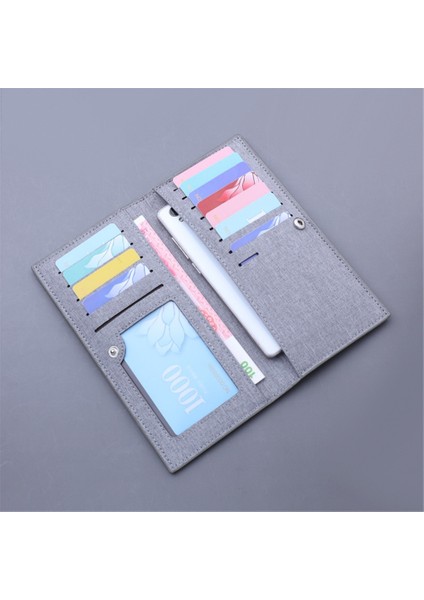 Yeni Erkek Cüzdan Ince Ince Cüzdan Tuval Uzun Erkek Iş Debriyaj Çanta Bozuk Para Cüzdanı Lüks Marka Erkek Cüzdanlar Carteira Masculina (Yurt Dışından)