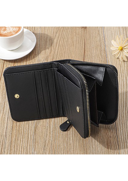 Kadın Cüzdan Pu Deri Kısa Bozuk Para Cüzdanı Moda Mini Cüzdan Bayanlar Küçük Fermuar Kart Tutucu Kadın Rahat Manşonlar (Yurt Dışından)