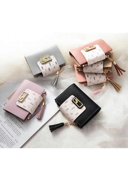 Moda Ultra-Ince Cüzdan Püskül Küçük Cüzdan Kadın Için Mini Bozuk Para Cüzdanı Bayanlar Debriyaj Küçük Cüzdan Kadın Pu Deri Kart Tutucu (Yurt Dışından)