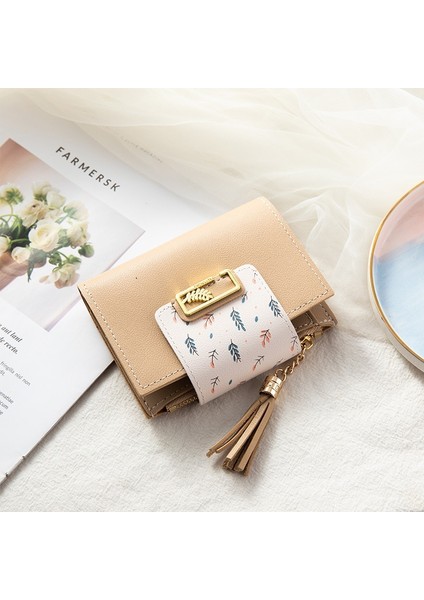 Moda Ultra-Ince Cüzdan Püskül Küçük Cüzdan Kadın Için Mini Bozuk Para Cüzdanı Bayanlar Debriyaj Küçük Cüzdan Kadın Pu Deri Kart Tutucu (Yurt Dışından)
