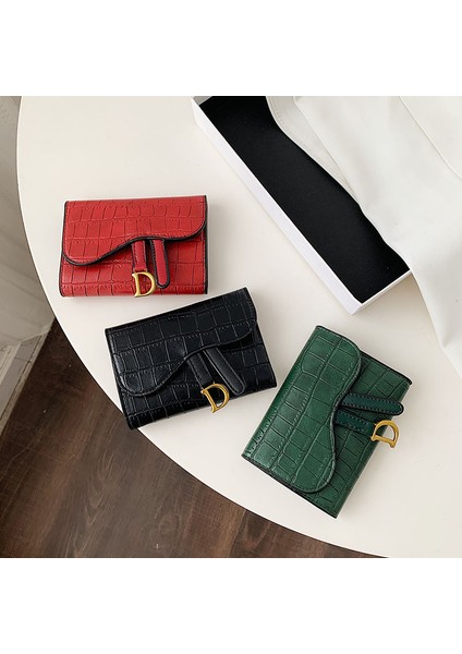 Lüks Kısa Kare Pu Cüzdan Büyük Kapasiteli Katlanır Cüzdan Kadınlar Için Bozuk Para Cüzdanı Kart Sahibinin Çile Çantalar Moda Debriyaj Çanta (Yurt Dışından)