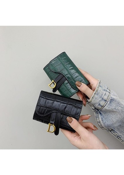 Lüks Kısa Kare Pu Cüzdan Büyük Kapasiteli Katlanır Cüzdan Kadınlar Için Bozuk Para Cüzdanı Kart Sahibinin Çile Çantalar Moda Debriyaj Çanta (Yurt Dışından)