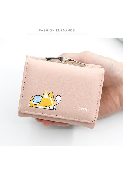 1 Adet Yeni Kadın Küçük Cüzdan Cartera Mujer Sevimli Corgi Doge Tasarım Bayanlar Pu Deri Kadın Kısa Para Çantalar Para Cebi ile (Yurt Dışından) fırsatları