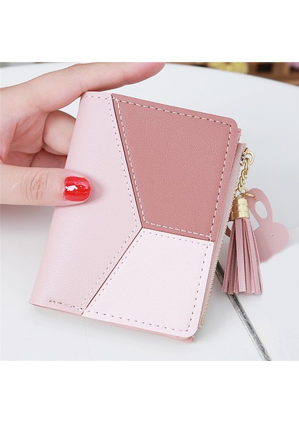 Moda Kadın Kontrast Hit Renk Pu Deri Mini Cüzdan Rahat Bayanlar Püskül Kısa Fermuarlı Bozuk Para Cüzdanı Tavşan Kolye (Yurt Dışından) fiyatları