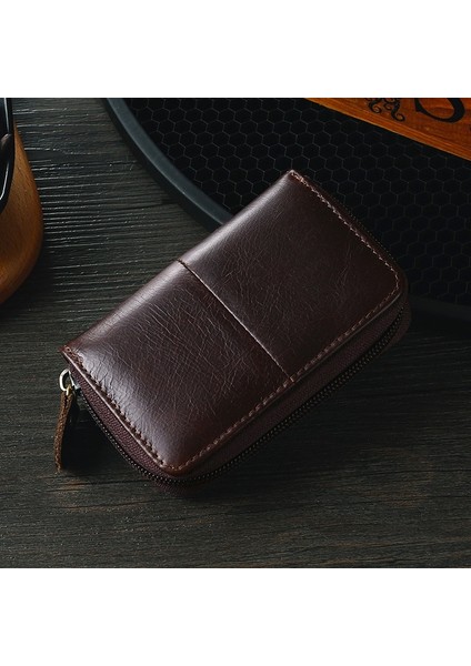 Inek Deri Kartvizitlik Erkek Mavi/kahverengi/kahve Kredi Kartı Cüzdanı Anti Rfid Kart Retro Banka/kimlik/kredi Kartı Tutucu (Yurt Dışından)