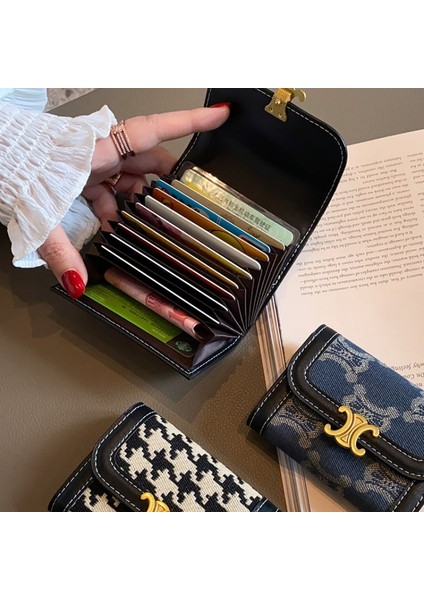 Kadın Cüzdan Toka Örgü Klasik Vintage Lüks Tasarımcı Cüzdan Kımlık Kartı Saklama Moda Deri Çanta Mini Bozuk Para Çantaları (Yurt Dışından)