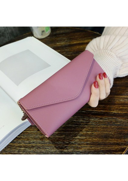 Kadın Cüzdan Uzun Aşk Kalp Içi Boş Tasarım Çanta Telefon Deri Yüksek Kapasiteli Kart Tutucu Debriyaj Cüzdan Carteira Feminina (Yurt Dışından)