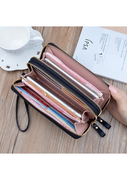 Geometrik Lüks Kadın Deri Cüzdan Uzun Fermuar Püskül Bozuk Para Çantaları Telefon Cebi Debriyaj Kadın Patchwork Kredi Kartı Tutucu (Yurt Dışından) fiyatları