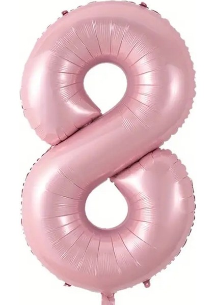 Pembe 8 Rakam Folyo Balon 80 cm