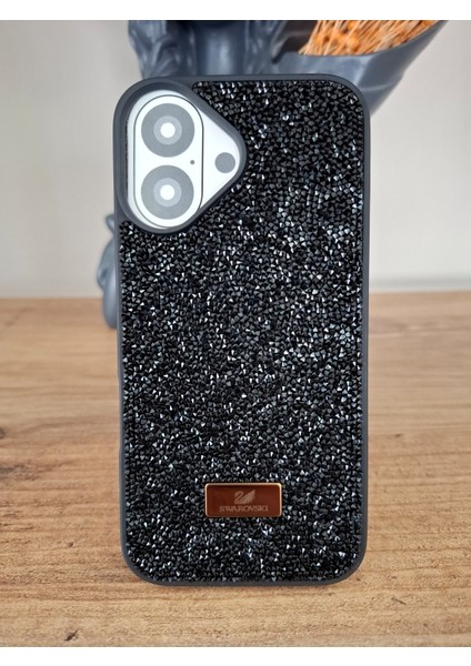 iPhone 16 Uyumlu Işıltılı Taşlı Lüks İçi Kadife Kamera Çıkıntılı Kaliteli Kılıf