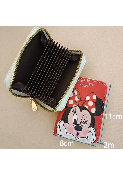 Disney Mickey Minnie Mouse Organ Kart Çantası Pu Deri Cüzdan Karikatür Kartvizit Kılıfı Kredi Kartı Tutucu Mini Fermuarlı Debriyaj Çanta (Yurt Dışından) indirimleri