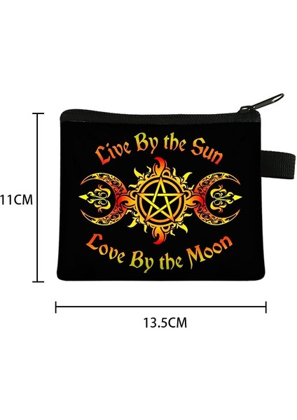 Cadı / Voodoo / Wicca Para Puse Kadın Cüzdan Büyücülük / Kara Kedi Erkek Kız Para Çantası Bayan Kart ve Anahtar Tutucu Kawaii Çanta (Yurt Dışından)