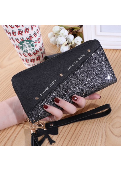 2022 Yeni Cüzdan Uzun Kadın Fermuar Cüzdan Kadın Ekleme Kontrast Püskül Çok Yönlü Kart Çantası Cep Telefonu Çantası Cüzdan Kadın (Yurt Dışından) modelleri