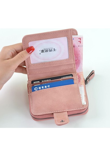 Kadın Küçük Cüzdan Kredi Kartı Için Kadın Bozuk Para Cüzdanı Deri Cüzdan Moda Kısa Debriyaj Bayan Katı Mini Çanta Kadın Cüzdan (Yurt Dışından) fırsatları