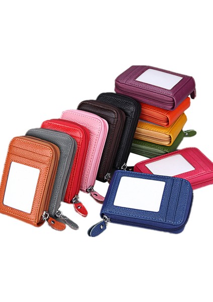 Rfıd Erkek Kart Tutucu Unisex Cüzdan Hakiki Deri Kartvizitlik Fermuarlı Kart Koruma Kılıfı Kimlik Banka Kartı Sahipleri Çanta (Yurt Dışından) fiyatları