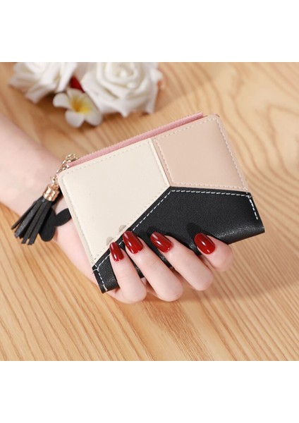 Cüzdan Kısa Kadın Cüzdan Fermuar Çanta Patchwork Moda Panelli Cüzdan Trendy Bozuk Para Cüzdanı Kart Sahibinin Deri Yeni Varış (Yurt Dışından)