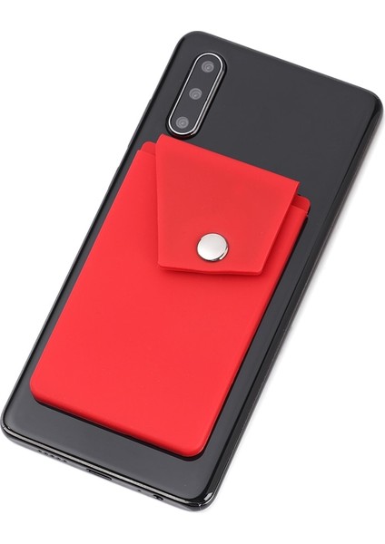 Adet Yapışkanlı Silikon Cep Telefonu Cüzdan Kılıfı Ek Cep ile Akıllı Geri Stick-On Kredi Kartı Tutucusu Evrensel Nakit Kasa (Yurt Dışından)