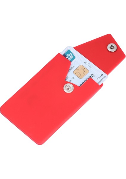 Adet Yapışkanlı Silikon Cep Telefonu Cüzdan Kılıfı Ek Cep ile Akıllı Geri Stick-On Kredi Kartı Tutucusu Evrensel Nakit Kasa (Yurt Dışından)
