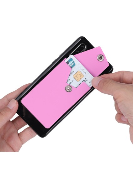 Adet Yapışkanlı Silikon Cep Telefonu Cüzdan Kılıfı Ek Cep ile Akıllı Geri Stick-On Kredi Kartı Tutucusu Evrensel Nakit Kasa (Yurt Dışından)