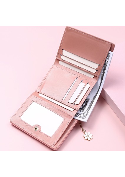 Yeni Sevimli Çiçek Püskül Kadın Cüzdan Düz Renk Büyük Kapasiteli Kısa Kızlar Kadın Yumuşak Küçük Bozuk Para Cüzdanı Kart Sahibinin Para Çantası (Yurt Dışından) modelleri