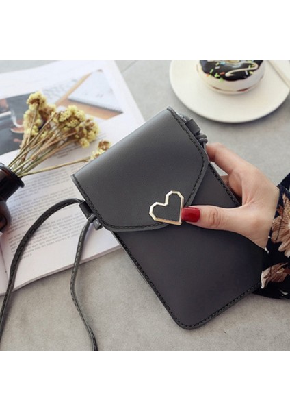 Shujın Kadın Telefon Çanta Basit Çanta Yeni Çapraz Cüzdan Akıllı Telefon Omuz Hafif Çanta Pu Deri Rahat Katı Crossbody Çanta (Yurt Dışından) modelleri