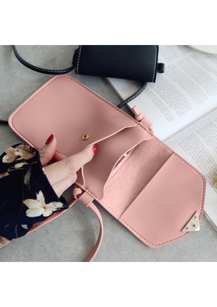 Shujın Kadın Telefon Çanta Basit Çanta Yeni Çapraz Cüzdan Akıllı Telefon Omuz Hafif Çanta Pu Deri Rahat Katı Crossbody Çanta (Yurt Dışından) indirimleri