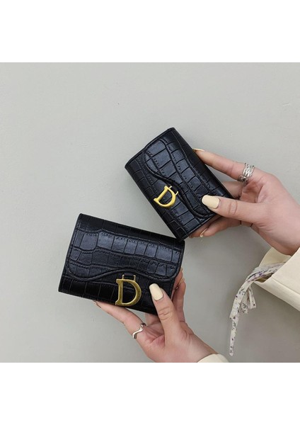 1 Adet Mini Bozuk Para Cüzdanı Pu Deri Çoklu Kart Kısa Küçük Kart Tutucu Çok Fonksiyonlu Cüzdan Kadın Moda Lüks El Çantası (Yurt Dışından)