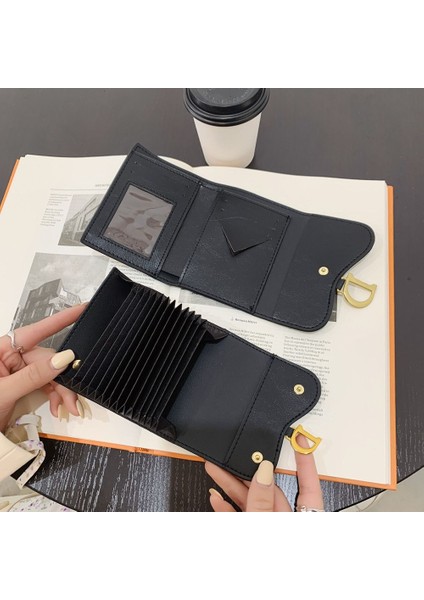 1 Adet Mini Bozuk Para Cüzdanı Pu Deri Çoklu Kart Kısa Küçük Kart Tutucu Çok Fonksiyonlu Cüzdan Kadın Moda Lüks El Çantası (Yurt Dışından)