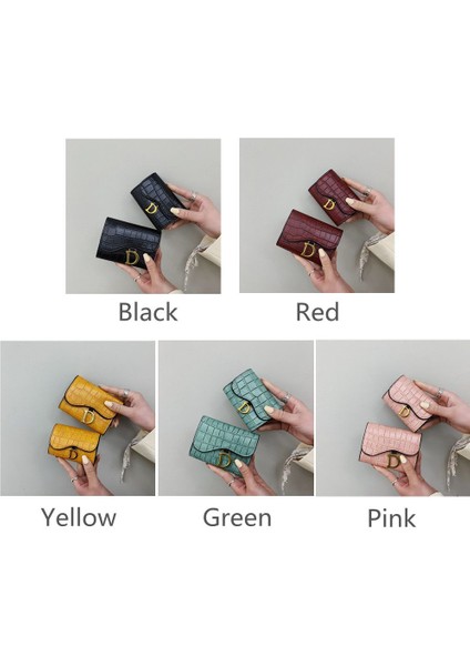 1 Adet Mini Bozuk Para Cüzdanı Pu Deri Çoklu Kart Kısa Küçük Kart Tutucu Çok Fonksiyonlu Cüzdan Kadın Moda Lüks El Çantası (Yurt Dışından)