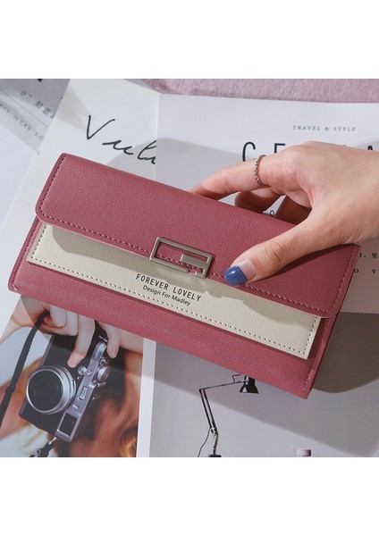 Uzun Fermuar Cüzdan Kadın Lüks Deri Moda Cüzdan Kadın Çanta Kredi Kartı Bozuk Para Çantaları Kız Carteira Feminina Cüzdan (Yurt Dışından) modelleri