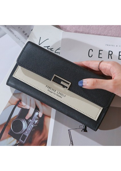 Uzun Fermuar Cüzdan Kadın Lüks Deri Moda Cüzdan Kadın Çanta Kredi Kartı Bozuk Para Çantaları Kız Carteira Feminina Cüzdan (Yurt Dışından) indirimleri