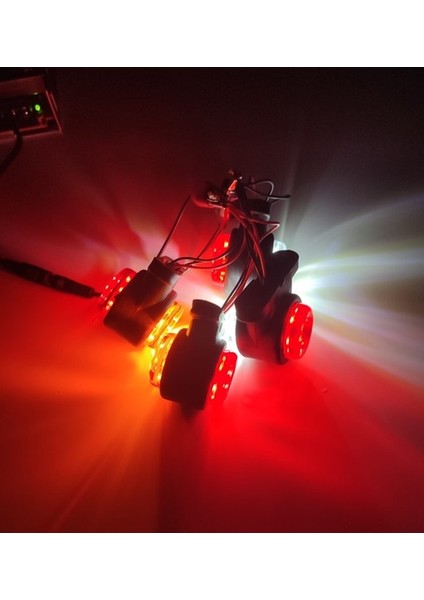 2 Adet Mini 12 Ledli Takoz Lamba 12-24 Volt Kırmızı Beyaz