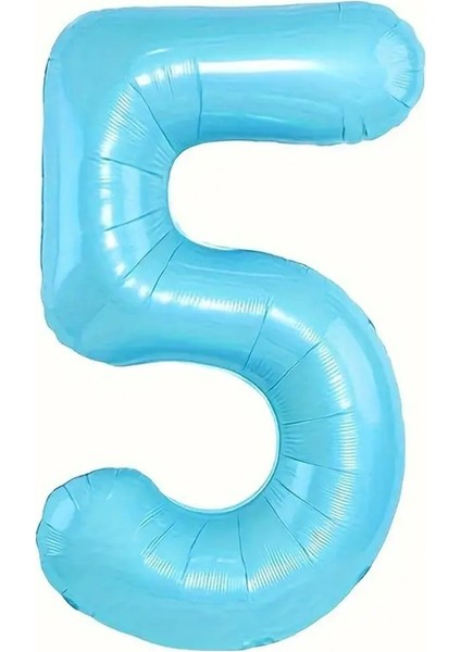 Mavi 5 Rakam Folyo Balon 80 cm