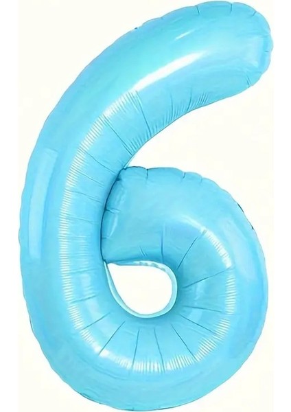 Mavi 6 Rakam Folyo Balon 80 cm