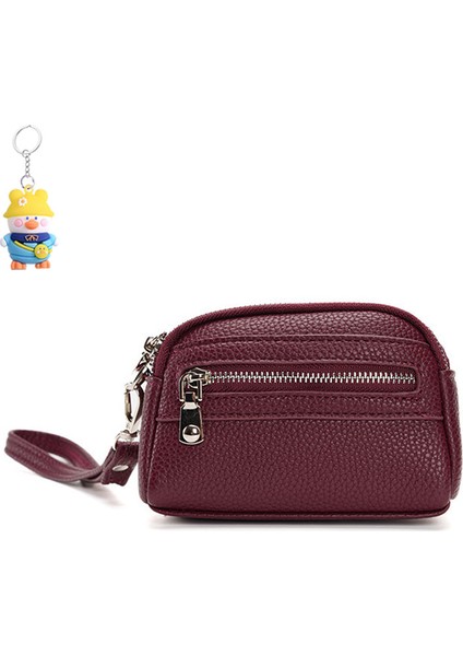 Kadınlar El Çantası Mini Küçük Çanta Çok Fonksiyonlu El Çantası Para Cüzdanı Moda Büyük Kapasiteli Madeni Para Çantası Çift Fermuar (Yurt Dışından)