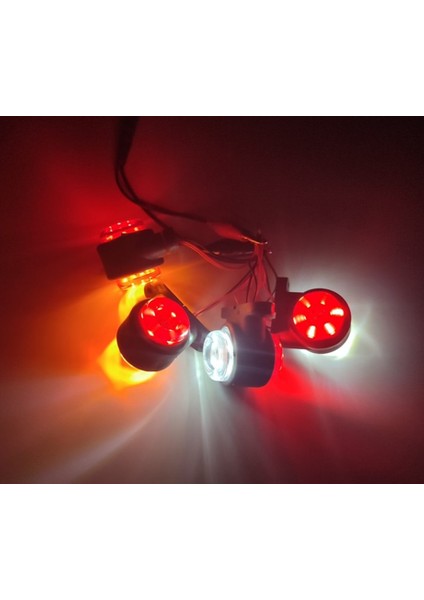 2 Adet 12 Ledli Mini Takoz Lamba 12-24 Volt Sarı Kırmızı