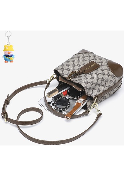 Büyük Çanta Kadın Çok Yönlü Büyük Kapasiteli Omuz Çantası Crossbody Kova Çanta (Yurt Dışından)