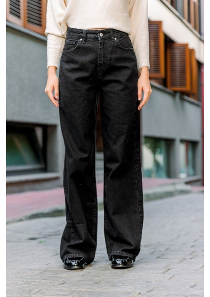 Yüksek Bel, Geniş Paça Denim Geniş Paça Palazzo Kadın Jean Kot Pantolon @asti modelleri