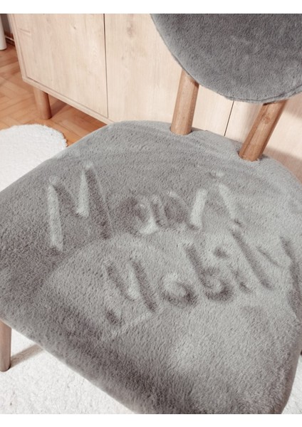 Tavşan Tüyü Natural Ahşap Salon, Mutfak ve Restoran Sandalyesi