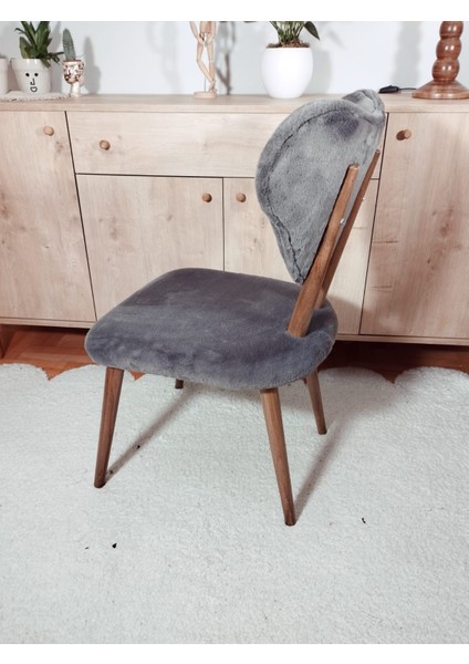 Tavşan Tüyü Natural Ahşap Salon, Mutfak ve Restoran Sandalyesi fırsatları