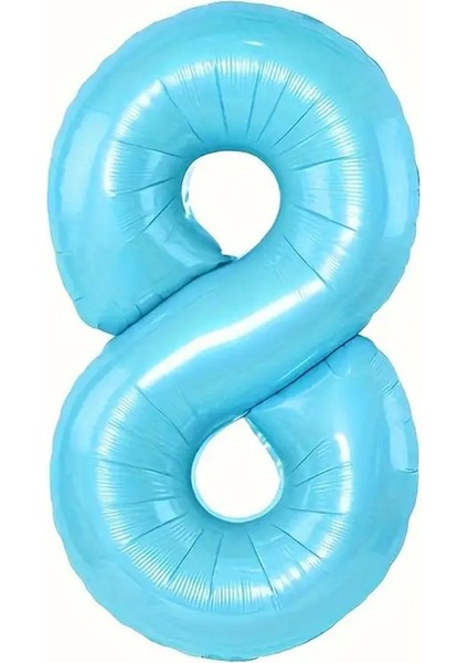 Mavi 8 Rakam Folyo Balon 80 cm