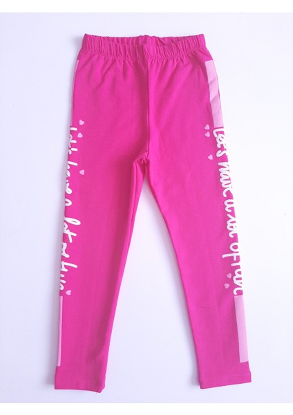 Kız Çocuk Baskılı Yazılı Tayt Pantolon