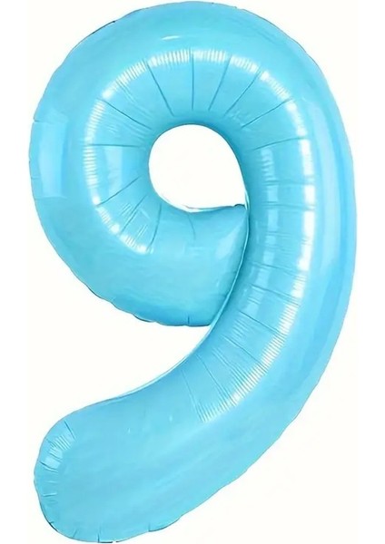 Mavi 9 Rakam Folyo Balon 80 cm