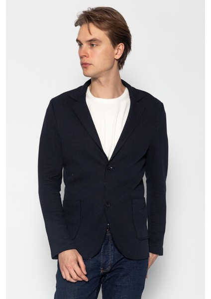 Erkek Düğmeli Cepli Rahat Klasik Ceket