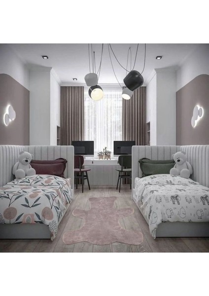 Pelüş Çocuk Odası Modern Ayıcık Halı Kaymaz Taban Halı Yatak Odası Rbt