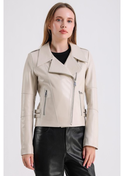 Ariana Kadın Deri Biker Ceket